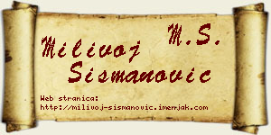 Milivoj Šišmanović vizit kartica